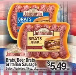 Angelo Caputo's Fresh Market Brats, Beer Brats or Italian Sausage offer