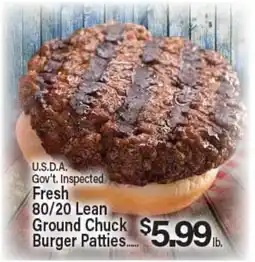 Angelo Caputo's Fresh Market Fresh 80/20 Lean Ground Chuck Burger Patties offer