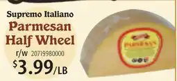 Restaurant Depot Supremo Italiano Parmesan Half Wheel offer
