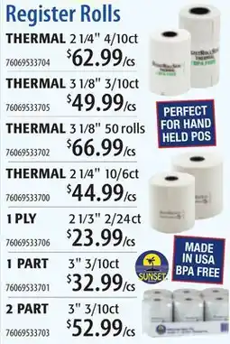 Restaurant Depot Register Rolls offer
