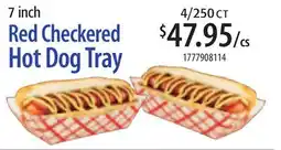 Restaurant Depot Red Checkered Hot Dog Tray offer