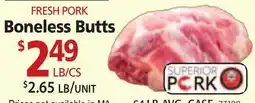 Restaurant Depot FRESH PORK Boneless Butts offer