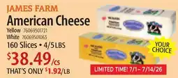 Restaurant Depot JAMES FARM American Cheese offer