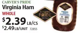 Restaurant Depot CARVER'S PRIDE Virginia Ham offer