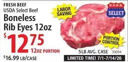 Restaurant Depot FRESH BEEF USDA Select Beef Boneless Rib Eyes offer