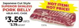 Restaurant Depot JAPANESE CUT STYLE SUPERIOR SKINLESS PORK BELLY offer