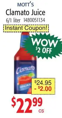 Restaurant Depot MOTT'S Clamato Juice offer