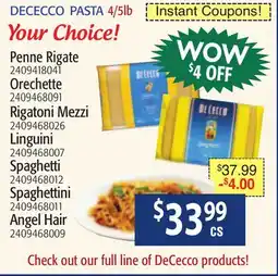Restaurant Depot DECECCO PASTA offer