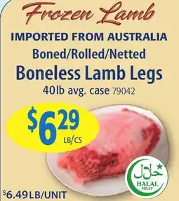 Restaurant Depot Frozen Lamb Boned/Rolled/Netted Boneless Lamb Legs offer