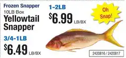 Restaurant Depot Frozen Snapper Yellowtail Snapper offer