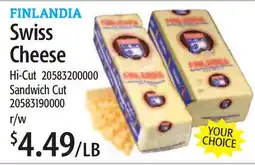 Restaurant Depot FINLANDIA Swiss Cheese offer