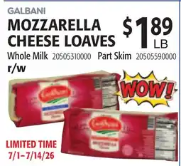 Restaurant Depot GALBANI MOZZARELLA CHEESE LOAVES offer