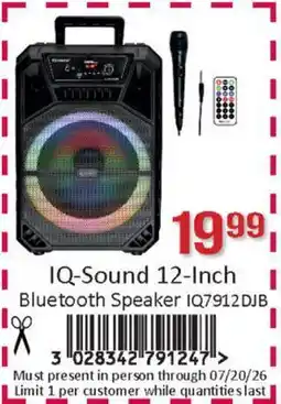 General Discount IQ-Sound 12-Inch Bluetooth Speaker IQ7912DJB offer