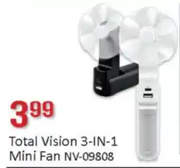 General Discount Total Vision 3-IN-1 Mini Fan NV-09808 offer