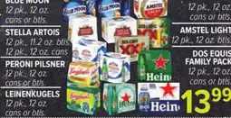 Cermak Fresh Market BLUE MOON, STELLA ARTOIS, PERONI PILSNER, LEINENKUGELS, AMSTEL LIGHT, DOS EQUIS FAMILY PACK offer