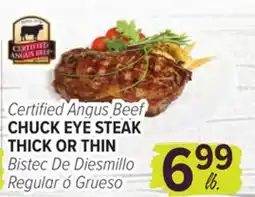 Cermak Fresh Market Certified Angus Beef CHUCK EYE STEAK THICK OR THIN offer