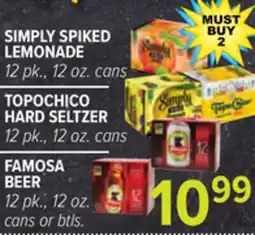 Cermak Fresh Market SIMPLY SPIKED LEMONADE, TOPOCHICO HARD SELTZER, FAMOSA BEER offer