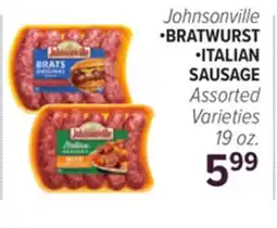 Cermak Fresh Market Johnsonville BRATWURST ITALIAN SAUSAGE offer