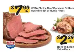 Winn Dixie USDA Choice Beef Boneless Bottom Round Roast or Rump Roast offer