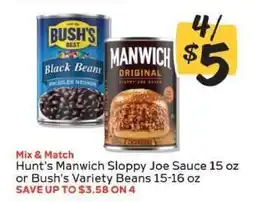 Winn Dixie Hunt's Manwich Sloppy Joe Sauce or Bush's Variety Beans offer