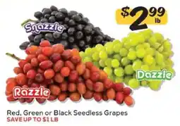Winn Dixie Red, Green or Black Seedless Grapes offer