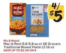 Winn Dixie Mac-A-Roni or SE Grocers Traditional Boxed Pasta offer