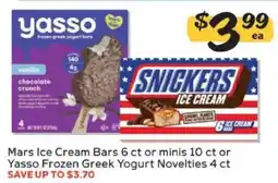 Winn Dixie Mars Ice Cream Bars or Yasso Frozen Greek Yogurt Novelties offer