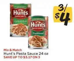 Winn Dixie Hunt's Pasta Sauce offer