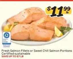 Winn Dixie Fresh Salmon Fillets or Sweet Chili Salmon Portions offer