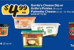 Winn Dixie Gordo’s Cheese Dip or Grillo’s Pickles or Palmetto Cheese offer