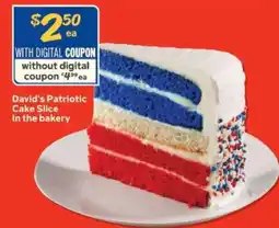 Winn Dixie David's Patriotic Cake Slice offer