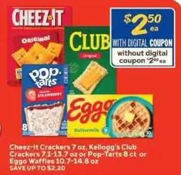 Winn Dixie Cheez-It Crackers, Kellogg's Club Crackers, Pop-Tarts, Eggo Waffles offer