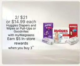 Walgreens Huggies Diapers and Wipes or Pull-Ups or Goodnites offer