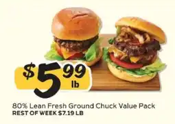 Winn Dixie 80% Lean Fresh Ground Chuck Value Pack offer