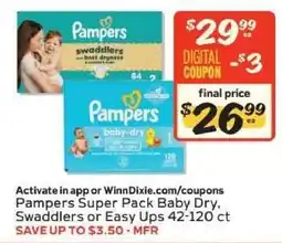 Winn Dixie Pampers Super Pack offer
