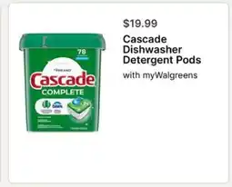 Walgreens Cascade Dishwasher Detergent Pods offer