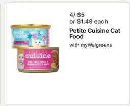 Walgreens Petite Cuisine Cat Food offer