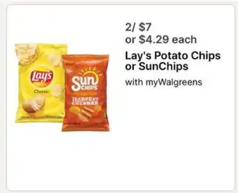 Walgreens Lay's Potato Chips or SunChips offer