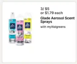 Walgreens Glade Aerosol Scent Sprays offer