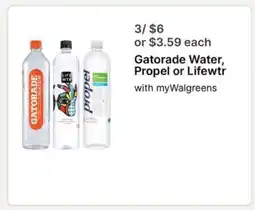 Walgreens Gatorade Water, Propel or Lifewtr offer