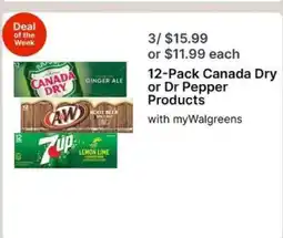 Walgreens 12-Pack Canada Dry or Dr Pepper Products offer