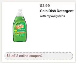 Walgreens Gain Dish Detergent offer