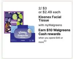 Walgreens Kleenex Facial Tissue offer