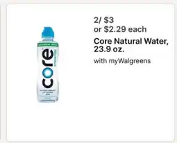 Walgreens Core Natural Water offer