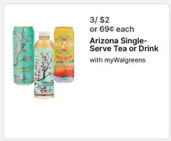 Walgreens Arizona Single-Serve Tea or Drink offer