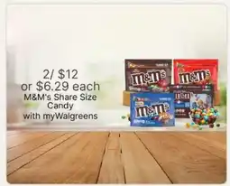 Walgreens M&M'S Share Size Candy offer