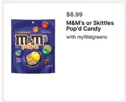 Walgreens M&M's or Skittles Pop'd Candy offer