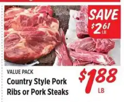 Rouses Country Style Pork Ribs or Pork Steaks offer