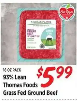 Rouses Thomas Foods Grass Fed Ground Beef offer