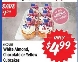 Rouses White Almond, Chocolate or Yellow Cupcakes offer